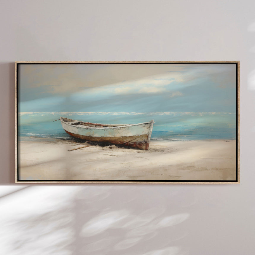 Håndlavet maleri med ramme - Lovely Boat II - Mixed media - Incado