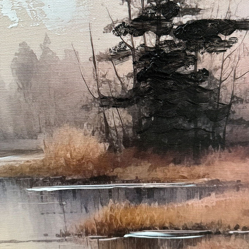 Håndlavet maleri med ramme - Delicate Morning - Mixed media - Incado