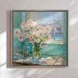 Håndlavet maleri med ramme - Flowers in the Window I - Mixed media - Incado