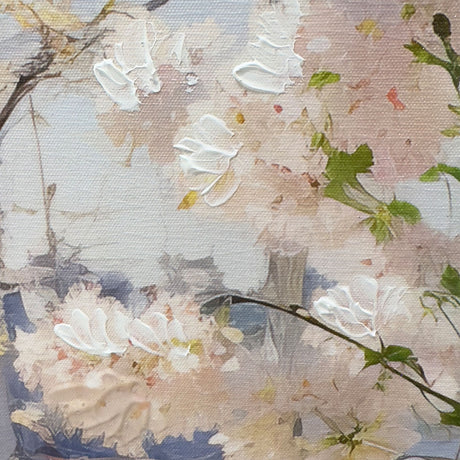 Håndlavet maleri med ramme - Flowers in the Window II - Mixed media - Incado