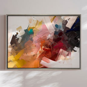 Håndlavet maleri med ramme - Colorful Swirl - Mixed media - Incado