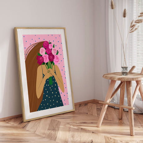 Plakat - Girl With Flowers - Studio Fresh - Incado