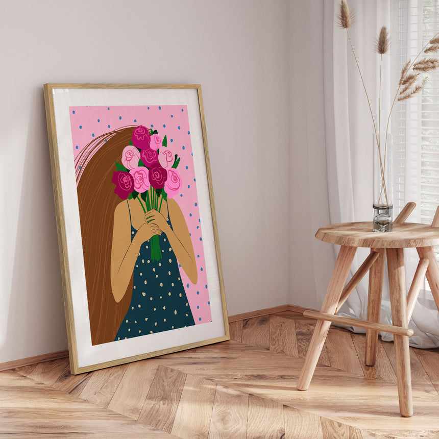 Plakat - Girl With Flowers - Studio Fresh - Incado