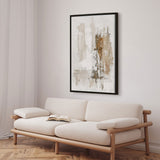 Håndlavet maleri med ramme - Beige Serenity - Mixed media - Incado