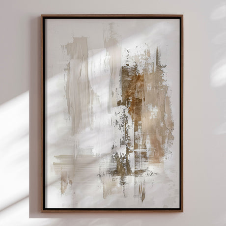 Håndlavet maleri med ramme - Beige Serenity - Mixed media - Incado