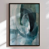 Håndlavet maleri med ramme - Oceanic Layers - Mixed media - Incado
