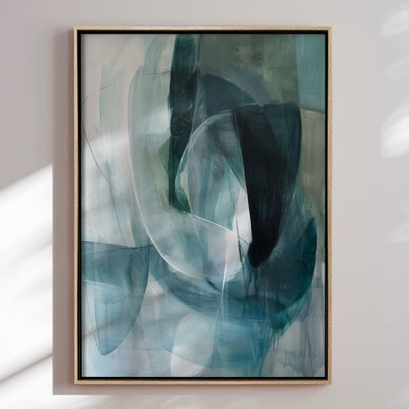 Håndlavet maleri med ramme - Oceanic Layers - Mixed media - Incado