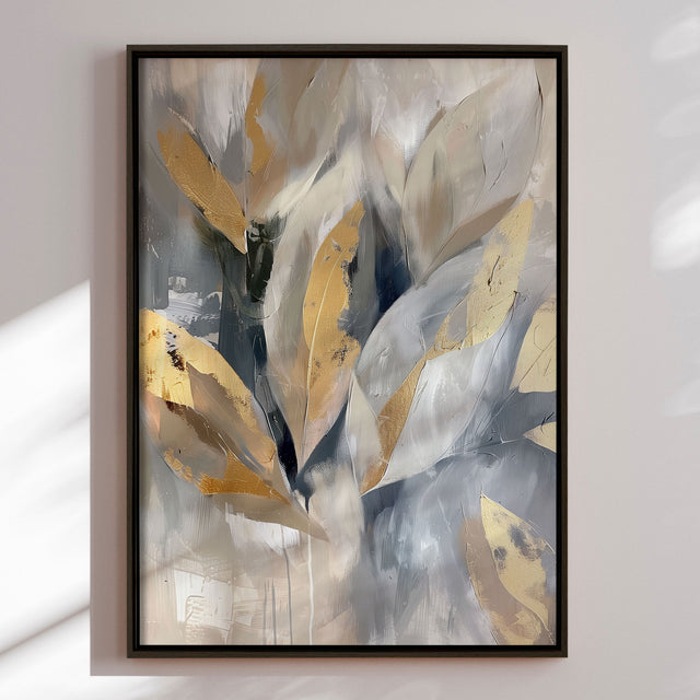 Håndlavet maleri med ramme - Whispering Leaves - Mixed media - Incado