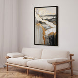 Håndlavet maleri med ramme - Golden Rift - Mixed media - Incado