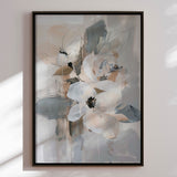 Håndlavet maleri med sort ramme - Delicate Harmony - Mixed media - Incado