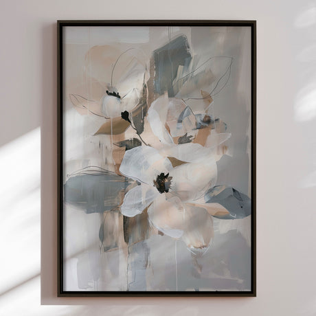 Håndlavet maleri med sort ramme - Delicate Harmony - Mixed media - Incado