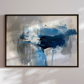 Håndlavet maleri med ramme - Midnight Currents - Mixed media - Incado