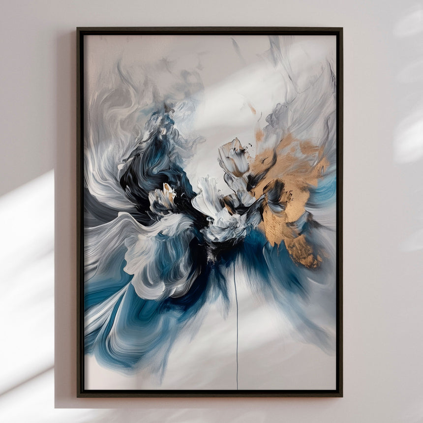 Håndlavet maleri med ramme - Dancing Shadows - Mixed media - Incado