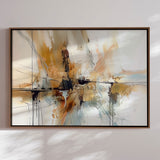 Håndlavet maleri med ramme - Waves of Amber - Mixed media - Incado