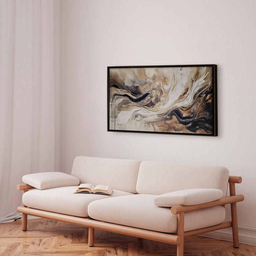 Håndlavet maleri med ramme - Brown Feeling - Mixed media - Incado