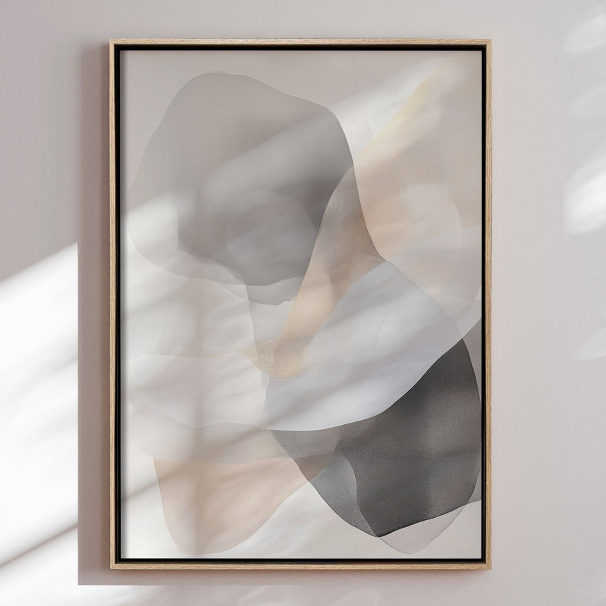 Håndlavet maleri med ramme - Noir Bloom - Mixed media - Incado