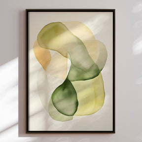 Håndlavet maleri med ramme - Whispers of Green - Mixed media - Incado