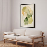 Håndlavet maleri med ramme - Whispers of Green - Mixed media - Incado