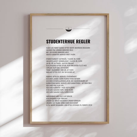 Plakat - Studenterhue Regler - Incado
