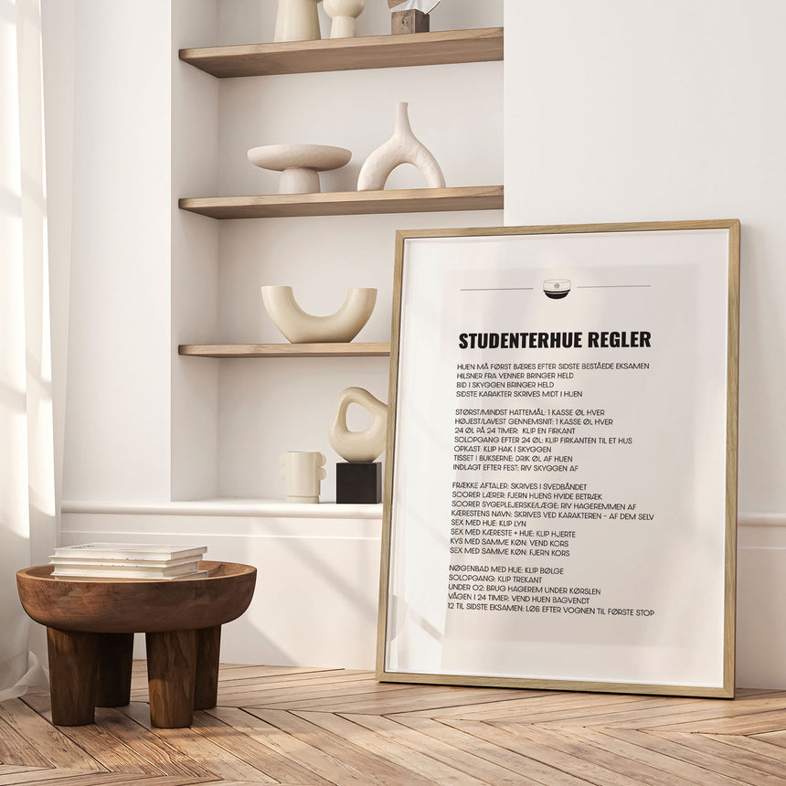 Plakat - Studenterhue Regler - Incado