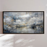 Håndlavet maleri med ramme - Misty Reflections - Mixed media