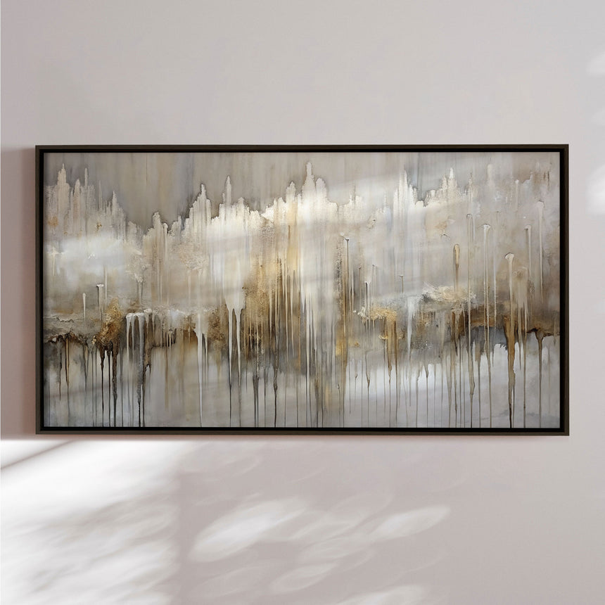 Håndlavet maleri med ramme - Where Silence Falls - Mixed media