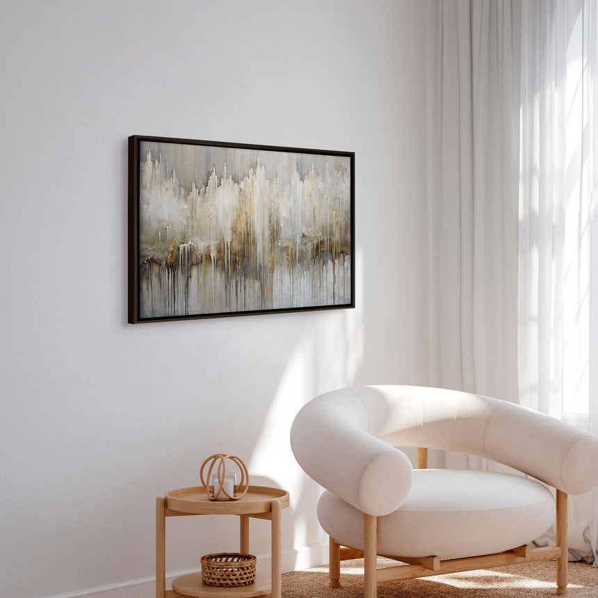 Håndlavet maleri med ramme - Where Silence Falls - Mixed media