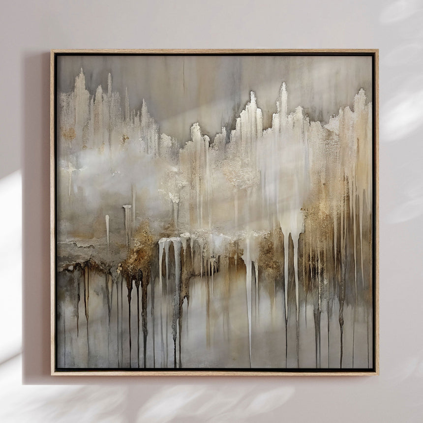 Håndlavet maleri med ramme - Dustfall - Mixed media