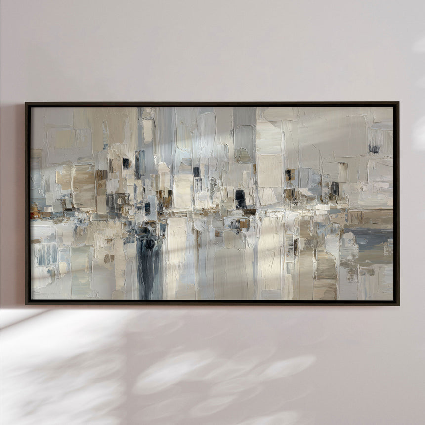 Håndlavet maleri med ramme - Ivory Structures - Mixed media