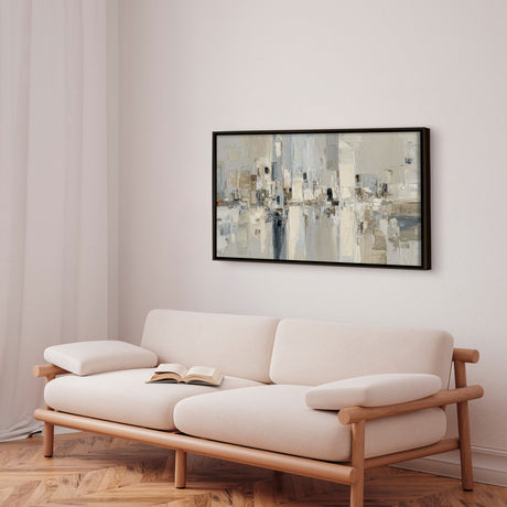Håndlavet maleri med ramme - Ivory Structures - Mixed media