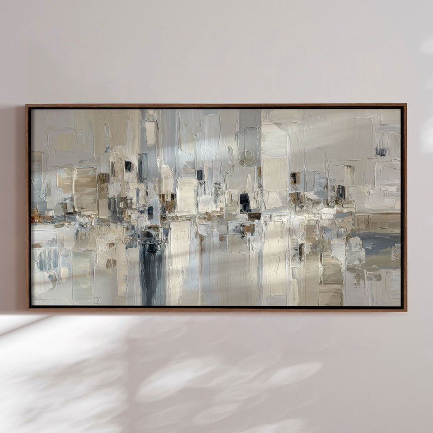 Håndlavet maleri med ramme - Ivory Structures - Mixed media