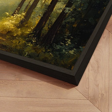 Håndlavet maleri med ramme - Dark Forest - Mixed media