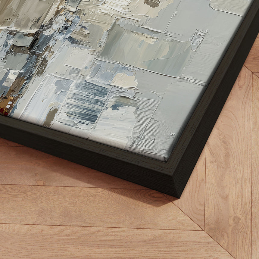 Håndlavet maleri med ramme - Pastel Construction - Mixed media