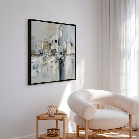 Håndlavet maleri med ramme - Pastel Construction - Mixed media