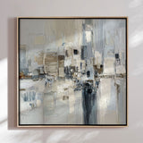 Håndlavet maleri med ramme - Pastel Construction - Mixed media