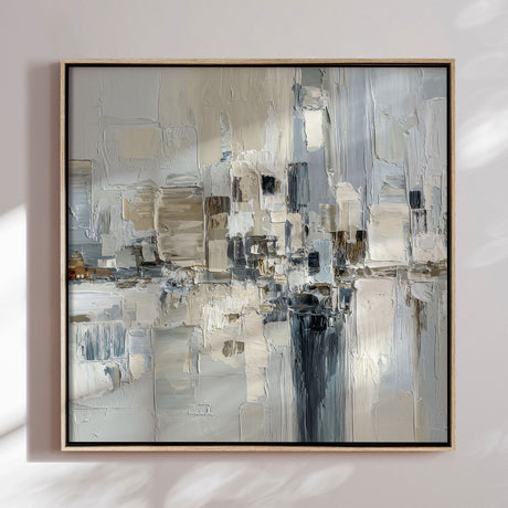 Håndlavet maleri med ramme - Pastel Construction - Mixed media