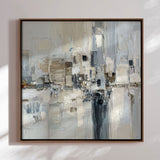 Håndlavet maleri med ramme - Pastel Construction - Mixed media