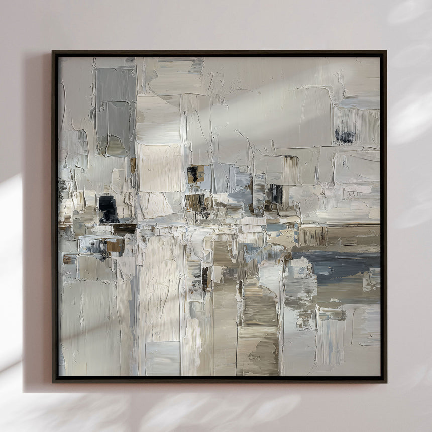 Håndlavet maleri med ramme - Pastel Construction II - Mixed media