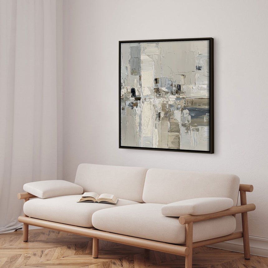 Håndlavet maleri med ramme - Pastel Construction II - Mixed media
