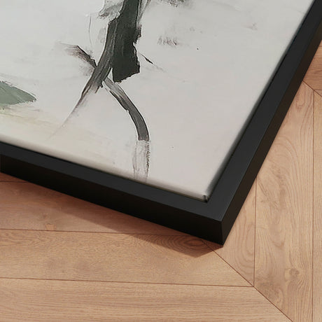 Håndlavet maleri med sort ramme - Green Dance II - Mixed media