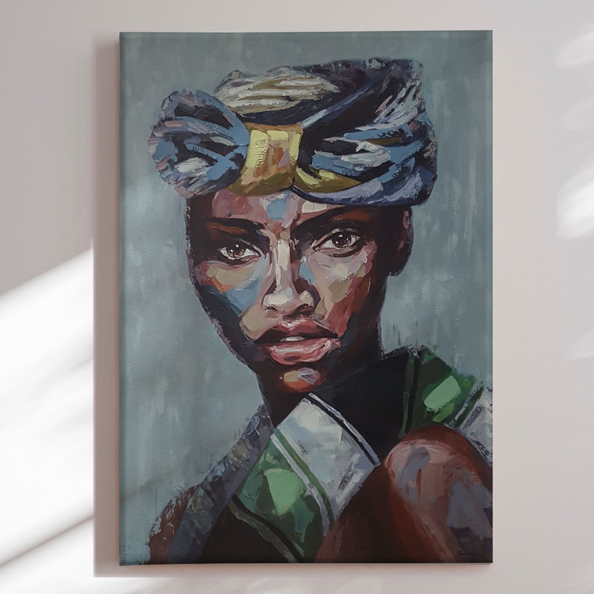 Håndlavet maleri - African Woman - Mixed media - Incado