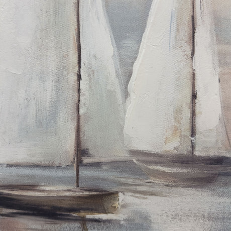Håndlavet maleri med sort ramme - Windjammer - Mixed media - Incado