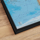 Verdenskort i sort ramme - Clarity - Plakat - Incado