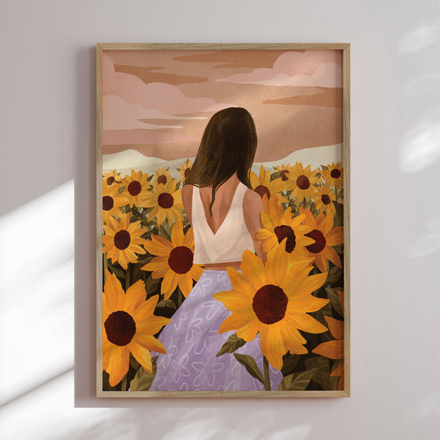 Plakat - Sunflower Solitude - Goed Blauw - Incado