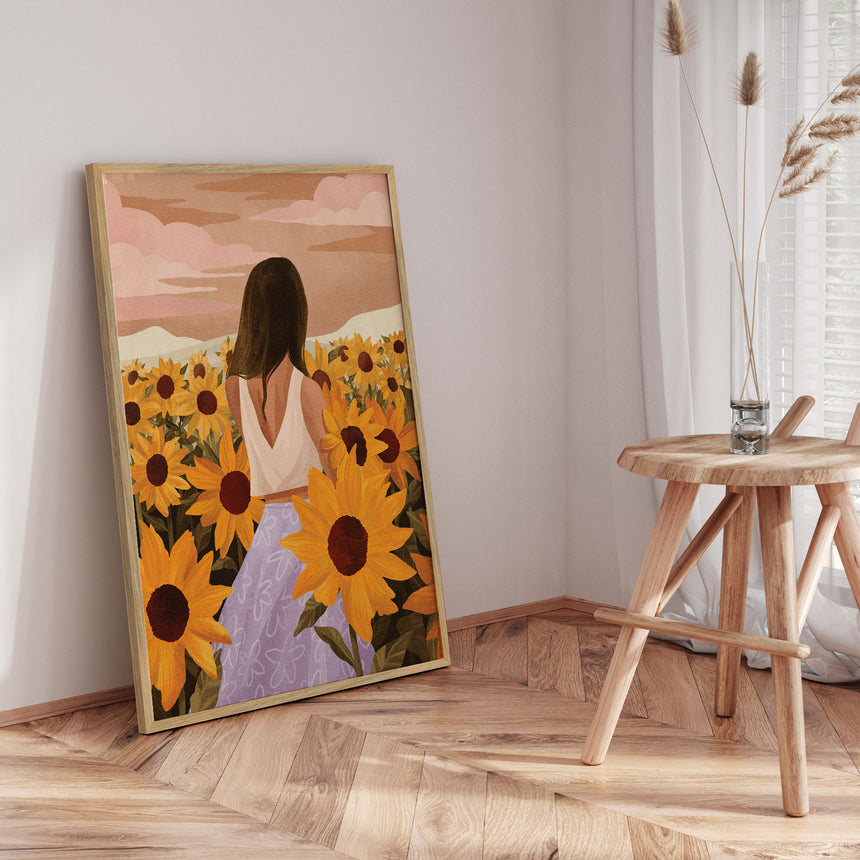 Plakat - Sunflower Solitude - Goed Blauw - Incado