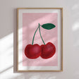 Plakat - Red Cherries with a Green Leaf - Elena Ristova - Incado