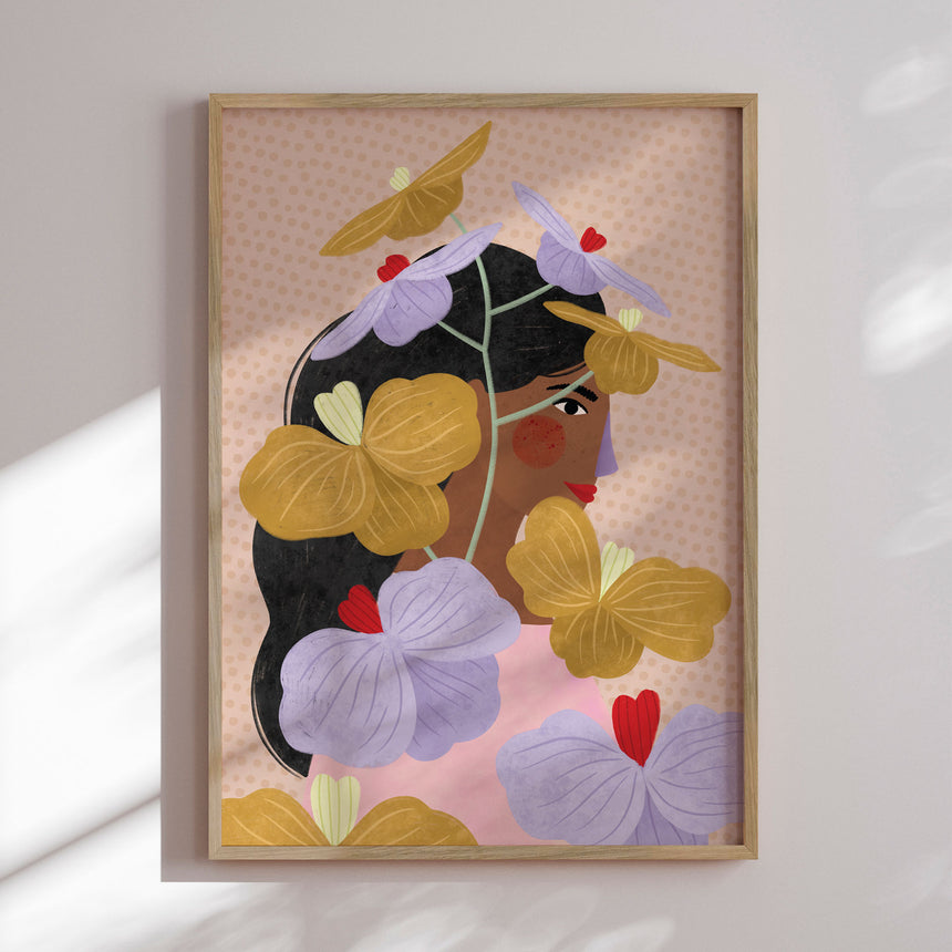 Plakat - Hidden Behind Yellow Purple Flowers - Bea Müller - Incado