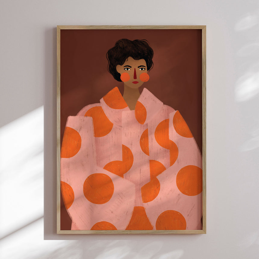 Plakat - Woman With Orange Dots - Bea Müller - Incado