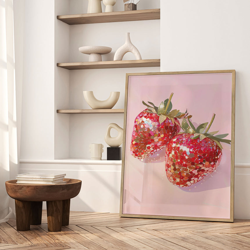 Plakat - Sparkling Strawberries - Melloi Art Prints - Incado