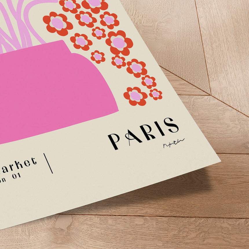 Plakat - Flower Market Paris - NKTN